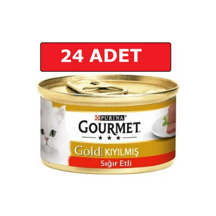 Genel Ürün Gold Kıyılmış Sığır Etli Kedi Konservesi 85 Gr 24 Adet Yaş Mama