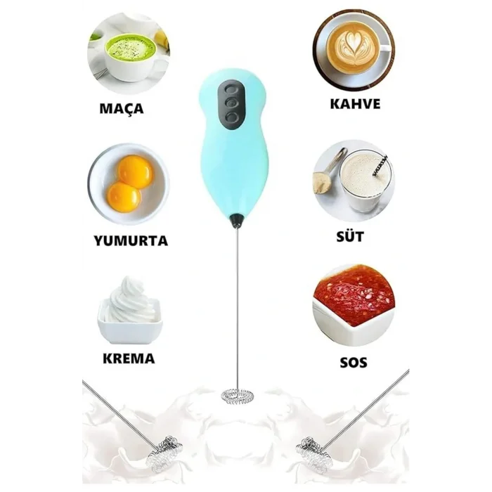 Genel Ürün Pilli Kahve Öğütücü ve Karıştırıcı Mikser Süt Köpürtücü Mini Mikser