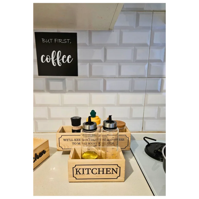 Genel Ürün 2li ahşap kasa organizer stand, baskılı, çok amaçlı düzenleyici 20x11 cm 30x11 cm