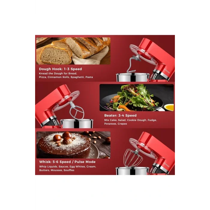 Genel Ürün Kırmızı Wa Stand Mikser 1500 Watt Mutfak Şefi Sm-1503 220 - 240 V 2 Yıl 1000 ml ve üzeri Klasik İth
