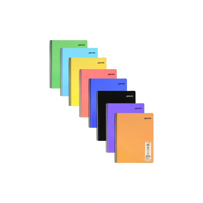 Genel Ürün Flex Neon A5 (KÜÇÜK BOY) Defter 80 Yaprak 4 Kareli 4 Çizgili Defter Seti