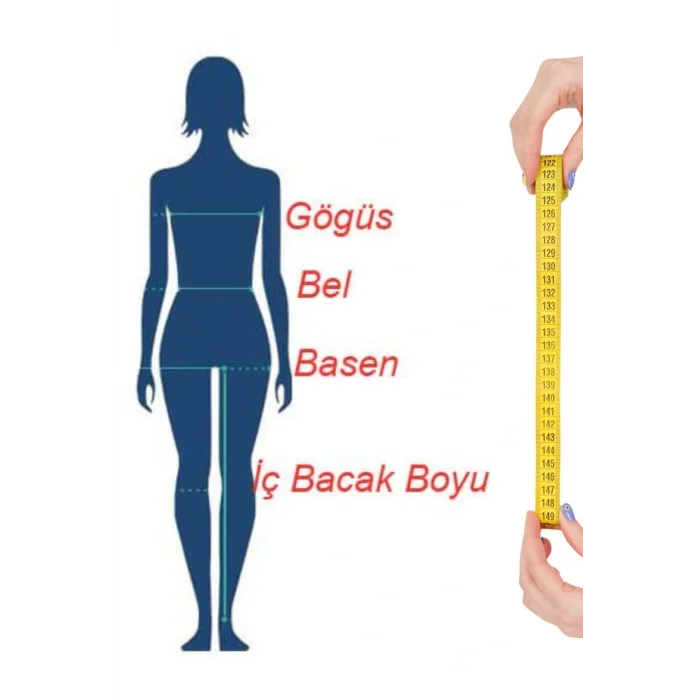 Genel Ürün Mezura Vücut Ölçüm Beden Ölçmek İçin Mezura Klasik Terzi Mezurası 150 cm Mezura Tekstil Renkli