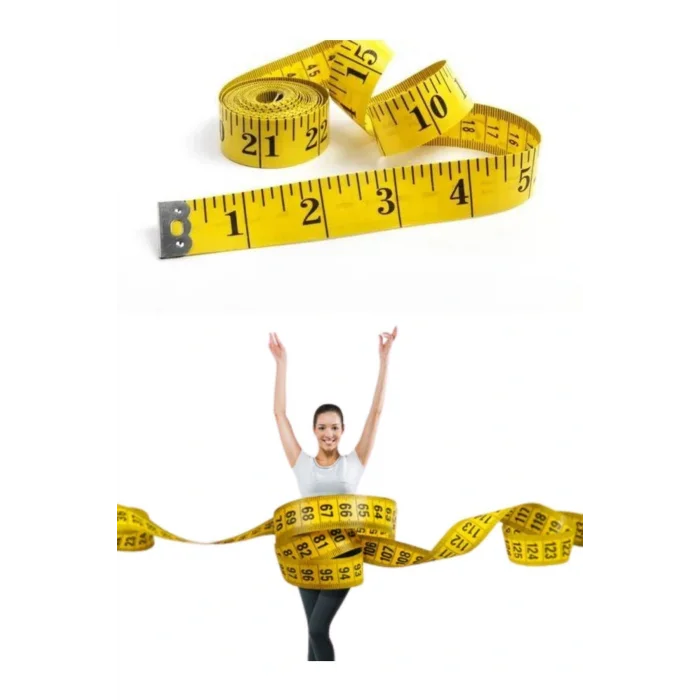 Genel Ürün Mezura Vücut Ölçüm Beden Ölçmek İçin Mezura Klasik Terzi Mezurası 150 cm Mezura Tekstil Renkli