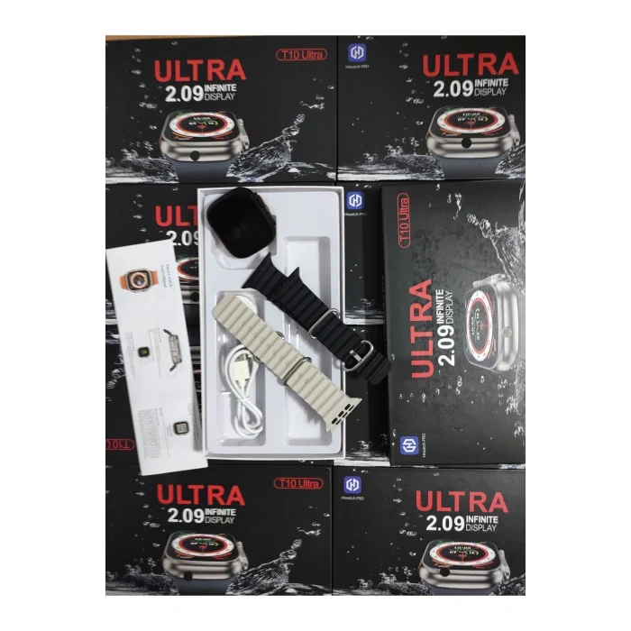 Kol Saati T10 Ultra Akıllı Saat 49 Mm Çift Kordon Turuncu 1 Kordon Watch 10 Ultra Ios Ve Android Destekli
