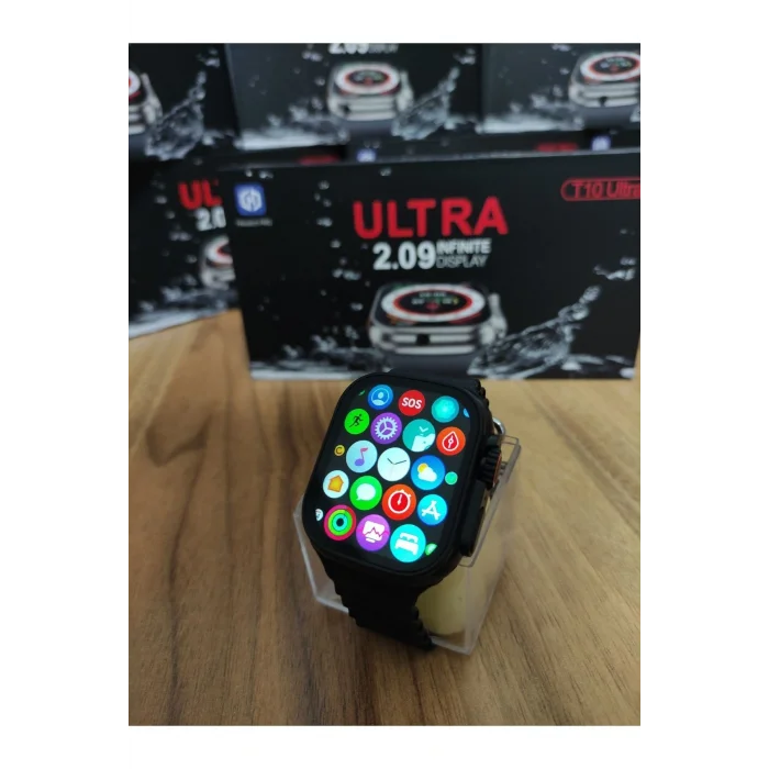 Kol Saati T10 Ultra Akıllı Saat 49 Mm Çift Kordon Turuncu 1 Kordon Watch 10 Ultra Ios Ve Android Destekli