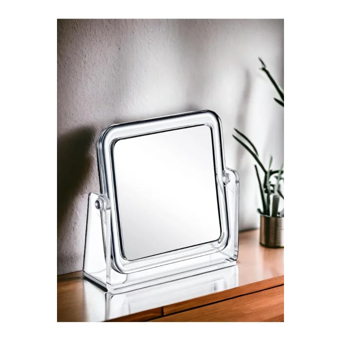 Genel Ürün Çift Taraflı Masa Üstü Kare Makyaj Aynası, Akrilik Mini Makyaj Aynası Şık Ve Pratik Makyaj Deneyimi