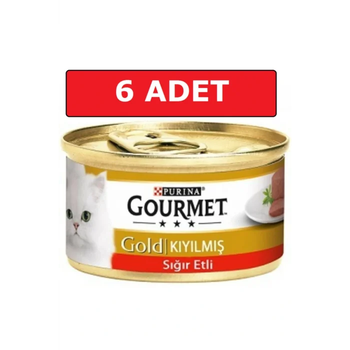 Genel Ürün Gold Kıyılmış Sığır Etli Kedi Konservesi 85 Gr 6 Adet Yaş Mama