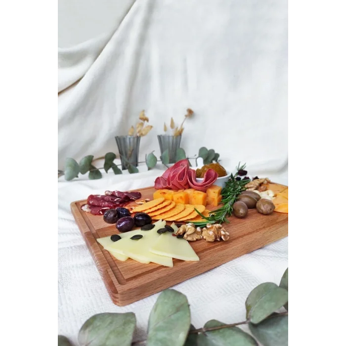 Genel Ürün Doğal Ahşap Peynir Ve Sunum Tabağı Dikdörtgen Kayın Ağacı - Natural Renk