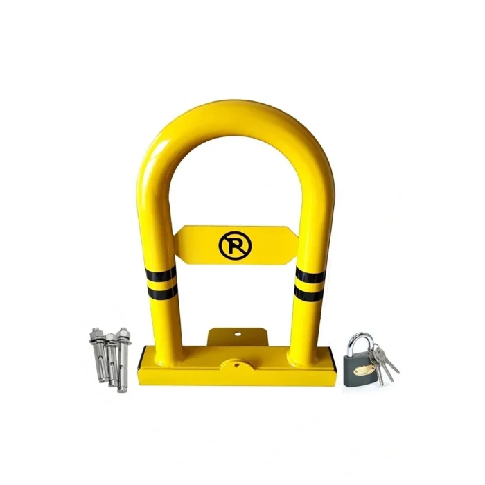 Genel Ürün Sarı Renkte Otopark Bariyeri  Yatar Kalkar Kişisel Kilitli Park Bariyeri Park Demiri