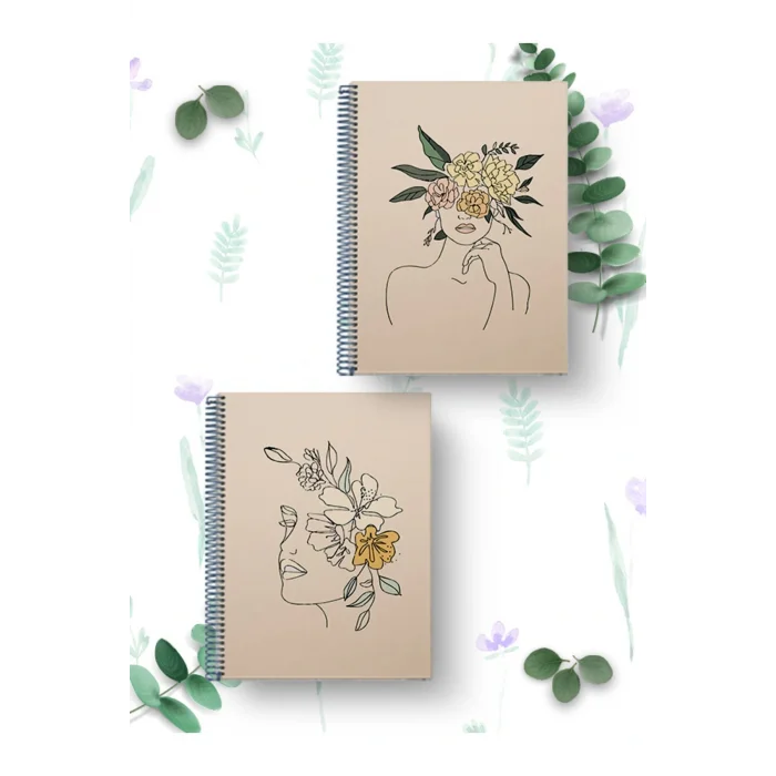 Genel Ürün Orta Boy 4lü Sprilli Okul Defteri 60 Yaprak 4lü Set - A5 Boy Çizgili 15 X 21 Cm Çizgisel Kadın Se