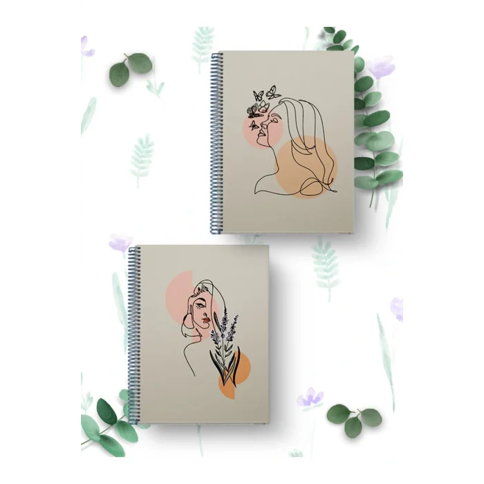 Genel Ürün Orta Boy 4lü Sprilli Okul Defteri 60 Yaprak 4lü Set - A5 Boy Çizgili 15 X 21 Cm Çizgisel Kadın Se