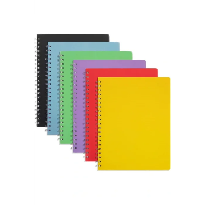 Genel Ürün A4 8 ADET 60 Yaprak Okul Defteri PP Kapak Spiralli Defter A4 ( 4 ÇİZGİLİ + 4 KARELİ ) Çizgili Orta