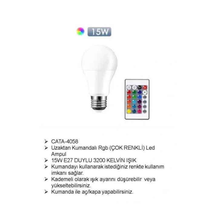 Genel Ürün 4058 Uzaktan Kumandalı Rgb (ÇOK RENKLİ)