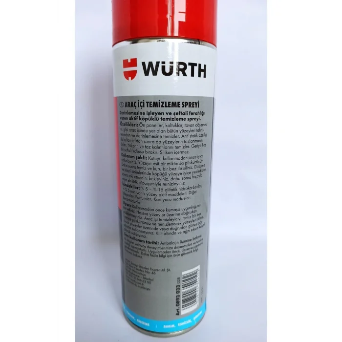 Genel Ürün Araç İçi Temizleme Spreyi 500 Ml 0893033-WÜRTH
