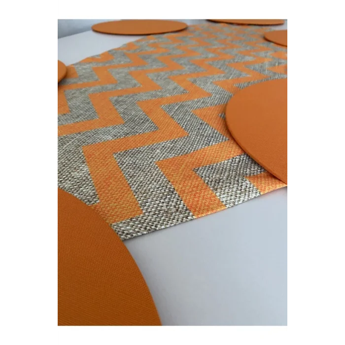 Genel Ürün Hasır Zik Zak Desenli Runner Ve Supla Seti 6 Li Mdf