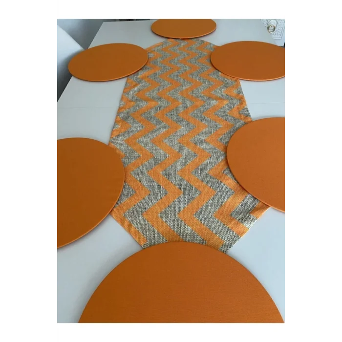 Genel Ürün Hasır Zik Zak Desenli Runner Ve Supla Seti 6 Li Mdf