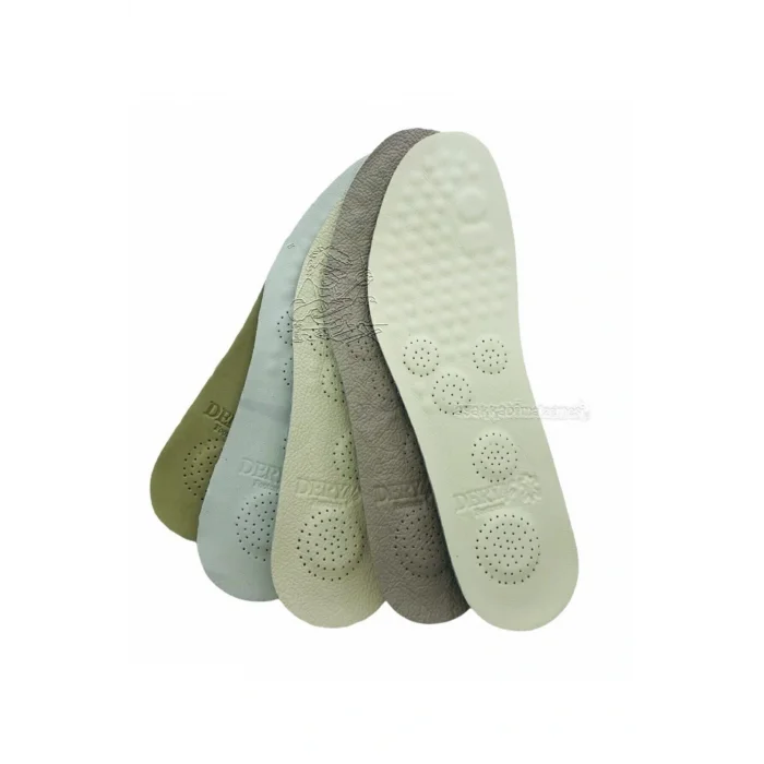 Genel Ürün Deri Anatomik 5 Nokta Ortopedik Deri Ayakkabı Tabanı Bej-krem 1 Çift