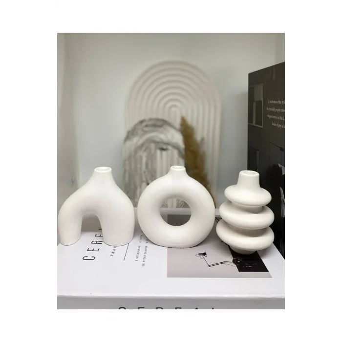 Biblo Minimal Vazo Set 3lü Bohem Biblo Minyatür