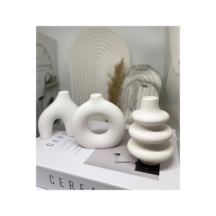 Biblo Minimal Vazo Set 3lü Bohem Biblo Minyatür