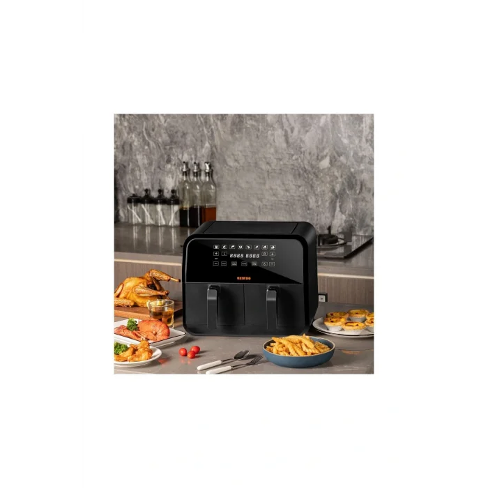 Genel Ürün D8 Dokunmatik Ekran (4+4) 8lt Çift Hazneli Airfryer Yağsız Fritöz 1700W