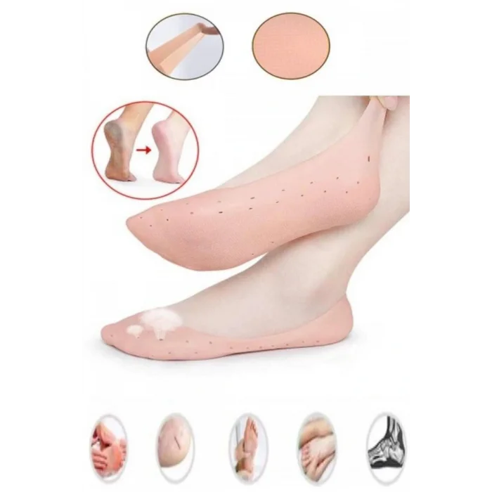 Genel Ürün Topuk çatlak giderici slikon ayak koruyucu çorap yumuşak slikon patik çorap