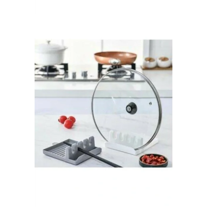 Genel Ürün Kirli Kaşık Kepçe Altlığı Ve Tencere Kapağı Koyma Aparatı Antrasit Renk Org-85