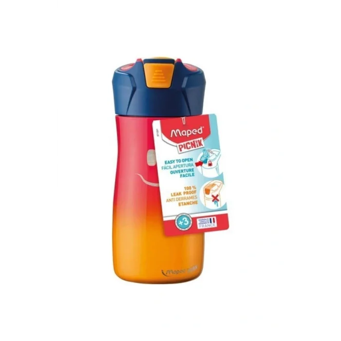 Oyuncak Picnik 430ml Çelik Matara Gülen Yüz Figürlü Pembe