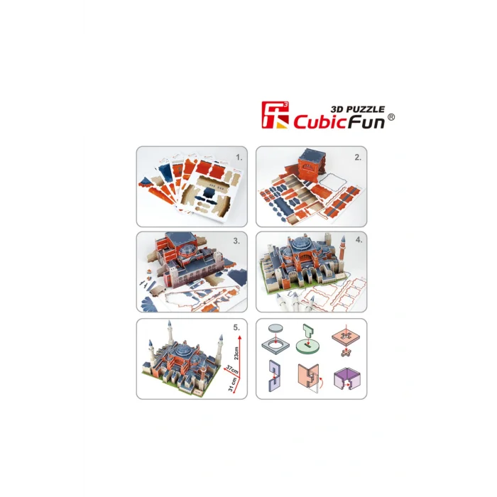 Genel Ürün 3D 225 Parça Puzzle Tarihi Ayasofya Camii