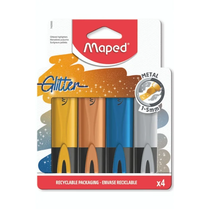 Genel Ürün Fosforlu Kalem Glitter Metal Kesik Uçlu 1-5mm 4 Renk 3154147420003