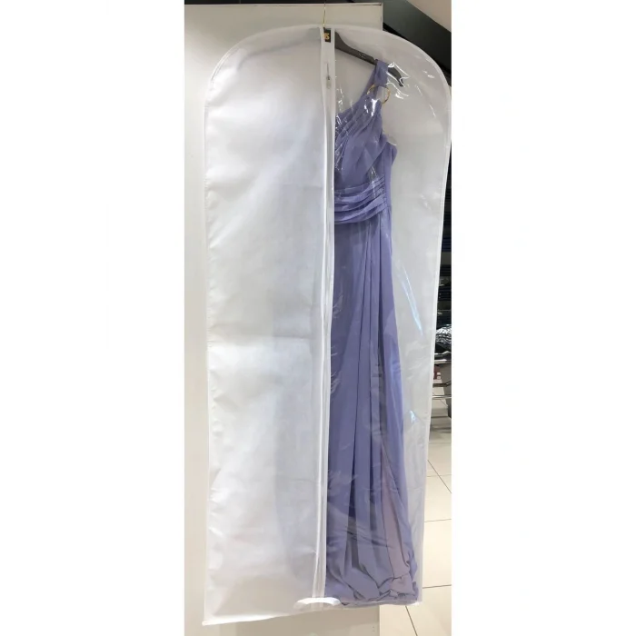 Genel Ürün Kumaş Abiye Elbise Koruyucu Kılıf, Uzun Boy Elbise Taşıyıcı, Şeffaf Pencereli Elbise Hurç, 64x160 C