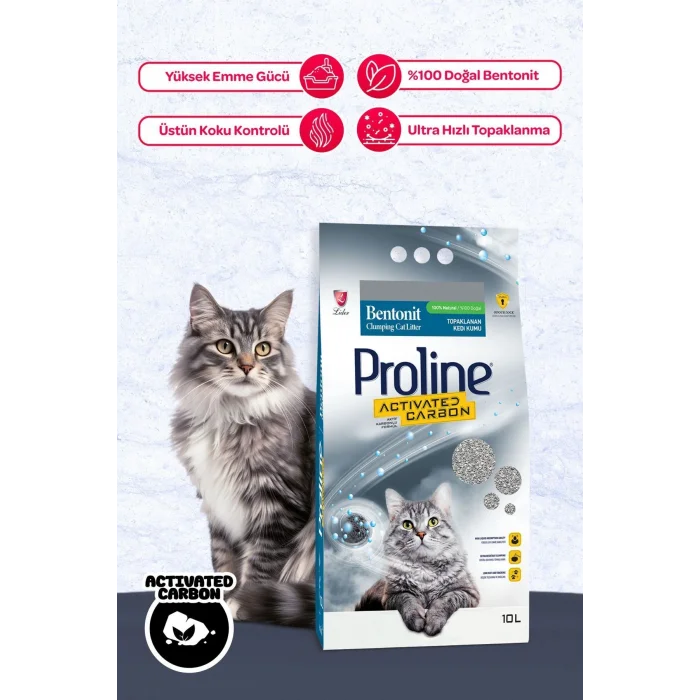 Genel Ürün Proline Aktif Karbonlu Kedi Kumu 10 Lt