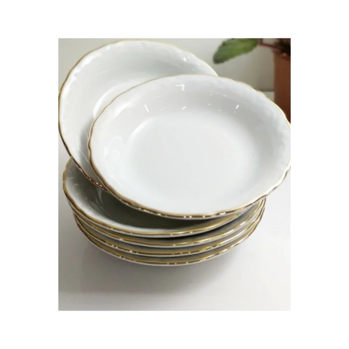 Genel Ürün Porselen 6lı Altın Yaldızlı 16 Cm Çukur Tabak