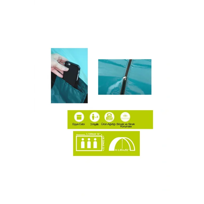 Genel Ürün Pavillo 68085 Cooldome 3 Kişilik Çadır (210*210*130CM)