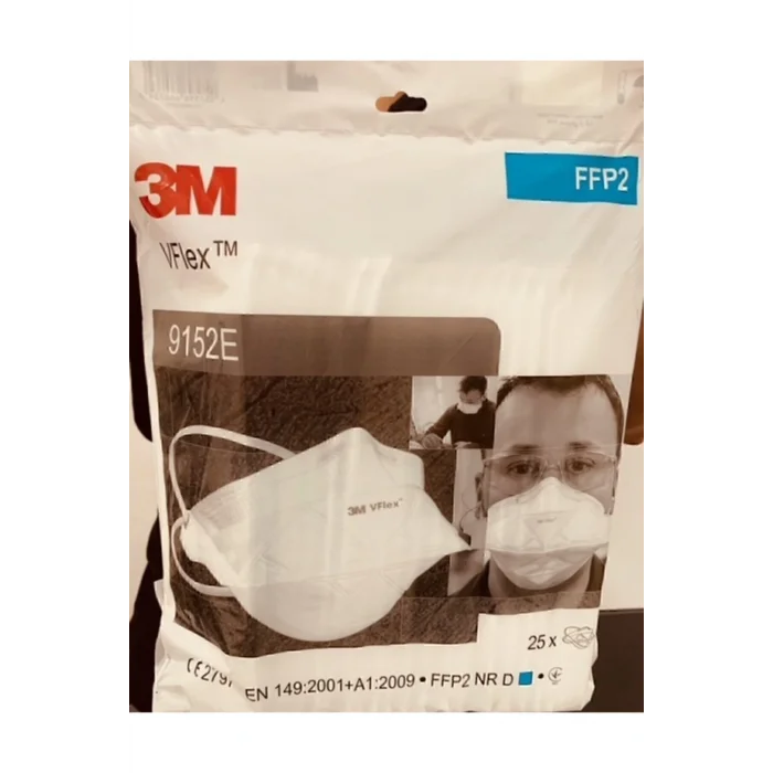 Genel Ürün 9152e Vflex Ffp2 Ventilsiz Maske (25 Adet/1 Orjinal Paket) Yeni Seri