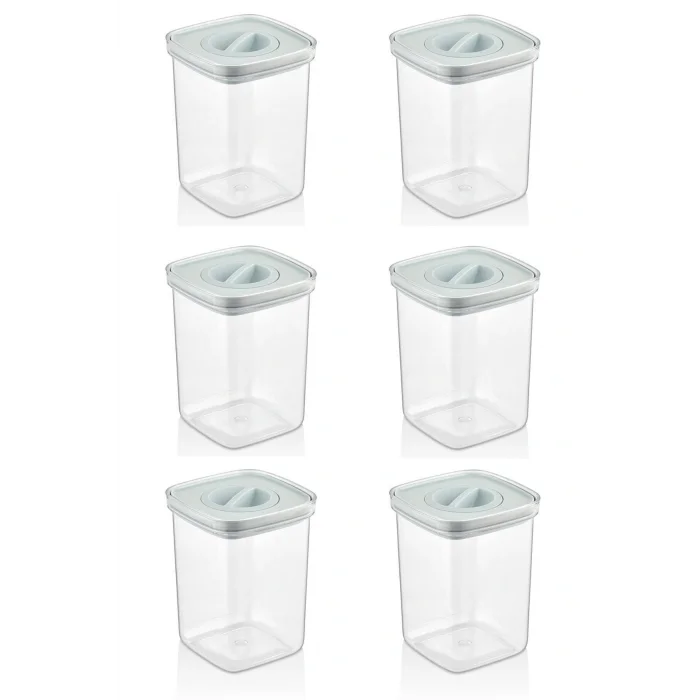 Genel Ürün Tam Vakumlu Kilitli Sızdırmaz Şeffaf Saklama Kabı 6lı 1100ml