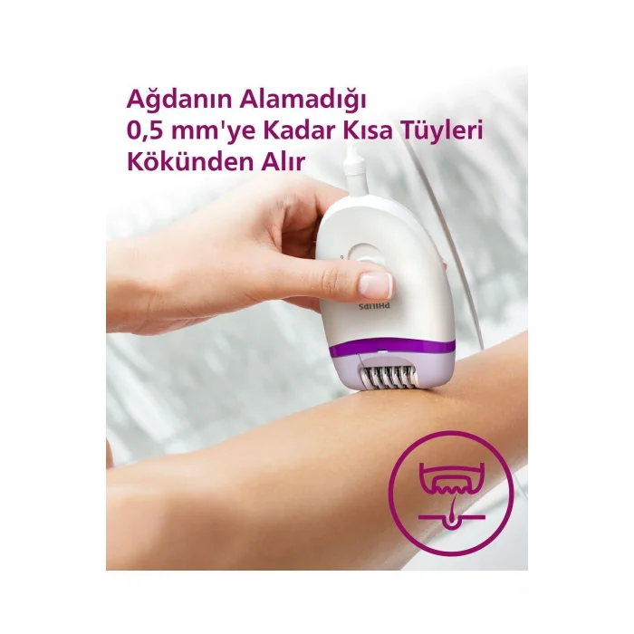Genel Ürün BRE225/05 Kablolu Epilatör,Bacak İçin Kullanım,2 Hız Ayarı,Yıkanabilir Başlık
