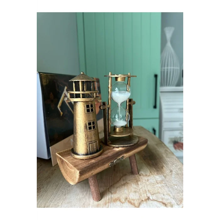 Kol Saati AHŞAP DEKORATİF KUM SAATİ DENİZ FENERİ DEKOR OFİS HEDİYELİK