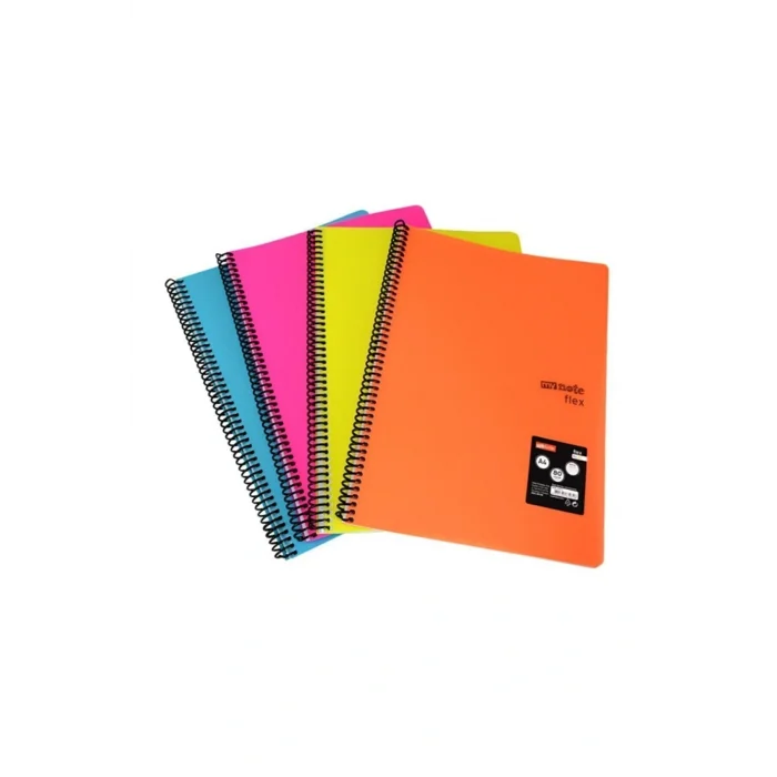 Genel Ürün Spiralli Telli Pp Kapak A4- 100 Yaprak Cizgili Defter 4 Adet