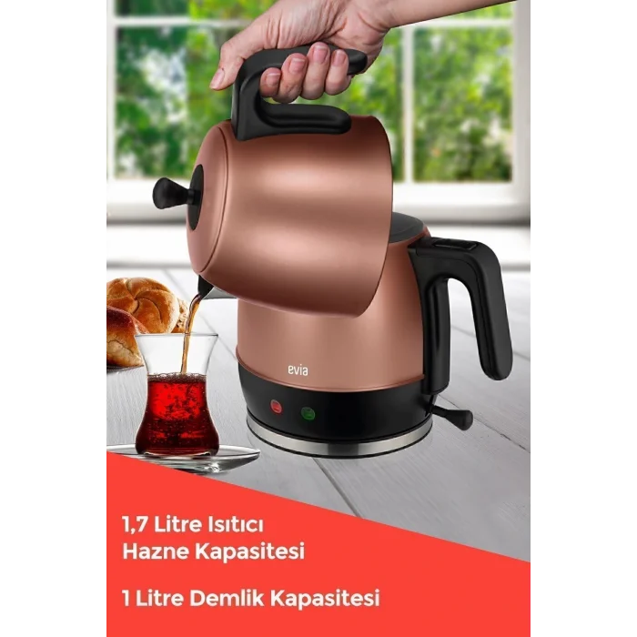 Genel Ürün Ladem Gold Geniş Kapasiteli 2200 Watt Paslanmaz Çelik Çay Makinesi Ve Su Isıtıcısı