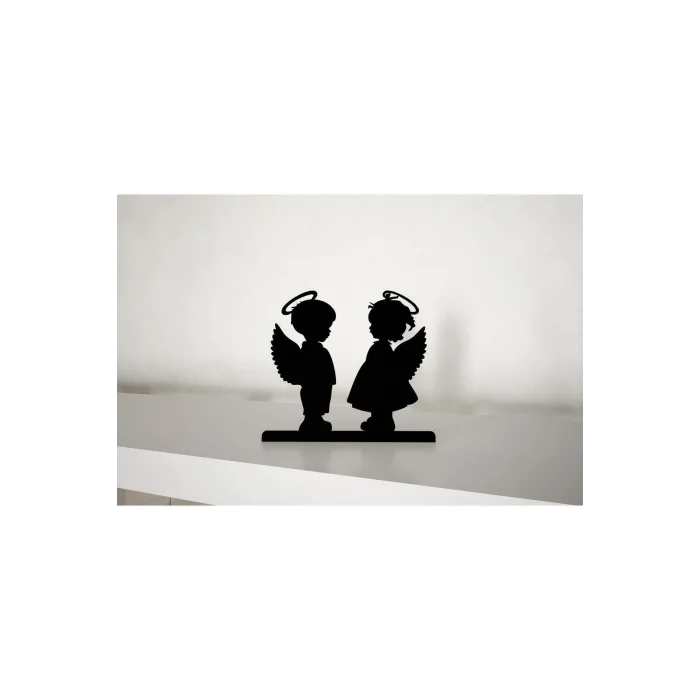 Biblo Melekler Metal Masa Süsü - Biblo - Siyah