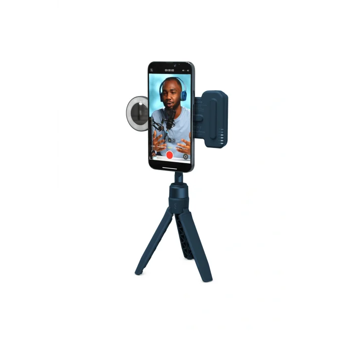 Genel Ürün SnapGrip Mavi Magsafe Powerbank Özellikli Fotoğraf ve Video Vlog Combo Çekim Seti