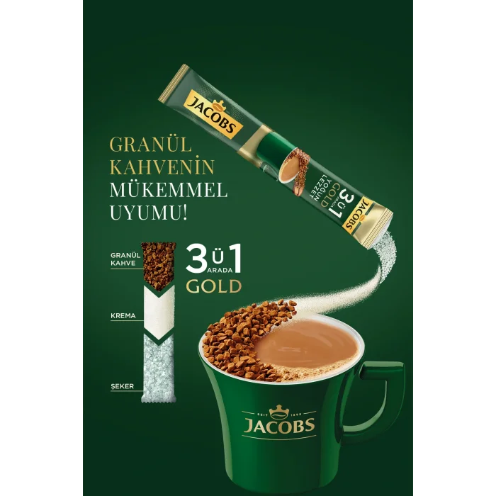 Genel Ürün 3ü 1 Arada Gold Yoğun Lezzet Karışım Kahve 40lı Kutu