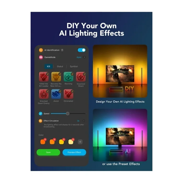 Genel Ürün HDMI AI Aydınlatma Gaming Set