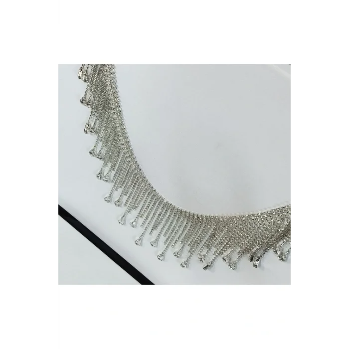 Genel Ürün ÖZEL KRİSTAL DAMLA TAŞLI ZİNCİR SAÇAK ŞERİT