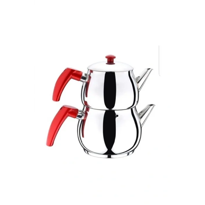 Genel Ürün Paslanmaz Çelik Büyük Boy Küresel Çaydanlık Kırmızı Renkli