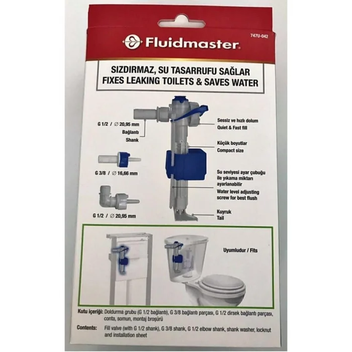Genel Ürün Vitra, Kale, Serel, Creavit, Bocchi ile Uyumlu Gömme Rezervuar Seti Doldurma Grubu (3/8,1/2,1/2)