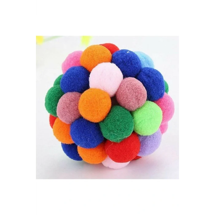 Genel Ürün Ponponlu Ve Çıngıraklı Kedi Oyun Topu Oyuncağı