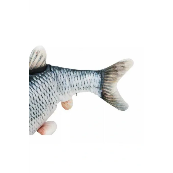 Genel Ürün Büyük Boy Hareketli Bez Balık Kedi Oyuncağı Sarjlı Kedi Otu Dolgulu