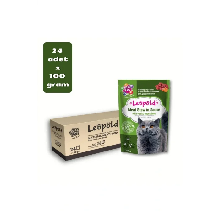 Genel Ürün Leöpöld Premium Pouch Sığırlı Yetişkin Kedi Konservesi 100 gr x 24 Adet