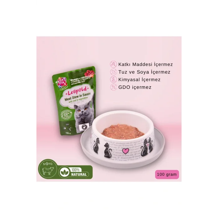 Genel Ürün Leöpöld Premium Pouch Sığırlı Yetişkin Kedi Konservesi 100 gr x 24 Adet